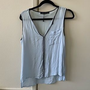 Zara Light Blue Sheer Tank M